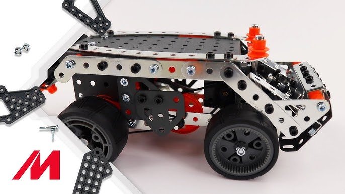 Meccano Erector Set modern metal construction toy featuring STEM educational building activities with tools nuts and bolts for kids